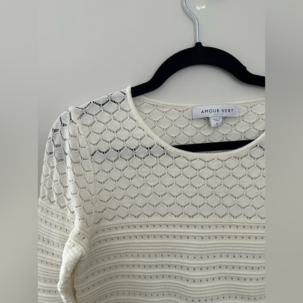 Amour Vert Long Sleeve Open Knit Sweater